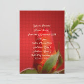 Invitation Red Rosebud Floral Art Party (Debout devant)