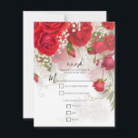 Invitation Red Roses & Babys Breath Elegant Floral R.S.V.P.<br><div class="desc">RSVP</div>