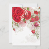 Invitation Red Roses & Babys Breath Elegant Floral Wedding  (Dos)