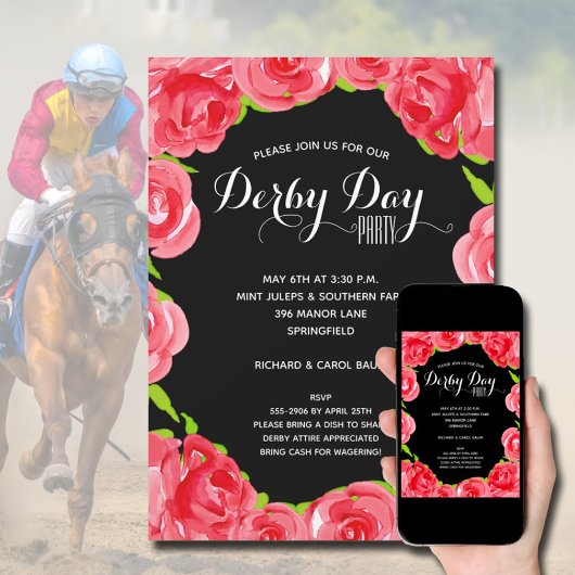 Invitation Red Roses Derby