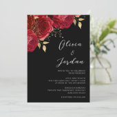 Invitation Red Roses Élégant Mariage moderne (Debout devant)