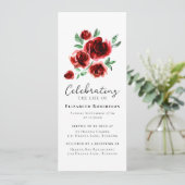 Invitation Red Roses Floral Funeral Evite numérique (Debout devant)
