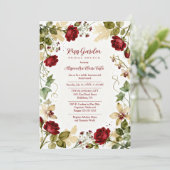 Invitation Red Roses Garden-Inspired Bridal Shower Brunch (Debout devant)