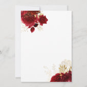 Invitation Red Roses Gold feuille Quinceanera Party (Dos)