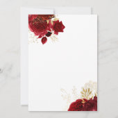 Invitation Red Roses Gold feuille Quinceanera Party Invitatio (Dos)