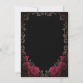 Invitation Red Roses Gothic Frame Black Retirement Party (Dos)