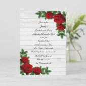 Invitation Red Roses Pine Branche de Noël Bachelorte de Noël (Debout devant)