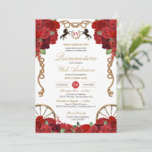 Invitation Red Roses Western Charra Quinceañera (Debout devant)