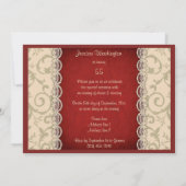 Invitation Red Roses & White Lace 55e anniversaire (Dos)