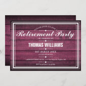 Invitation Red Rustic Barn Wood Retraite Party (Devant / Derrière)