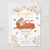 Invitation Red Rustic camion troisième anniversaire Invitatio (Devant)