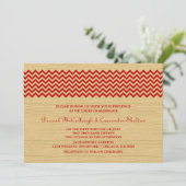 Invitation Red Rustic Chevron Wedding (Debout devant)