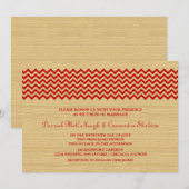 Invitation Red Rustic Chevron Wedding (Devant / Derrière)