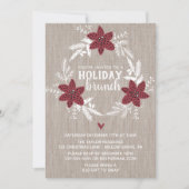 Invitation Red Rustic Floral Fête Brunch (Devant)