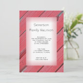 Invitation Red Rustic Grange Bois Pays Réunion familiale (Debout devant)