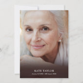 Invitation Red Rustic Wood Funeral Celebration of Life Photo (Dos)