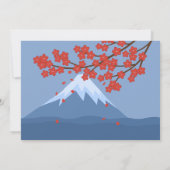 Invitation Red Sakura Kokeshi Doll Cute Geisha fête d'anniver (Dos)