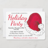 Invitation Red Santa Claus Casquette Noël Fête de Noël (Devant)