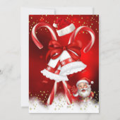 Invitation Red Santa Gold Baubles Christmas Holiday Party (Dos)