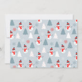 Invitation Red Scarf mignon vacances Snowman Building Party (Dos)