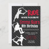 Invitation Red Scooter Skate Park fête Anniversaire (Devant)
