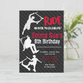 Invitation Red Scooter Skate Park fête Anniversaire (Debout devant)