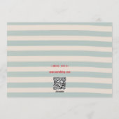 Invitation Red Script Blue Lines Retro QR Code Save the Date (Dos)