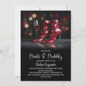 Invitation Red Sequin Boots and Bubbly Bridal Shower (Devant)