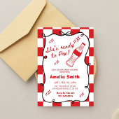 Invitation Red She's Ready to Pop cola Soda Baby shower 