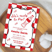 Invitation Red She's Ready to Pop cola Soda Baby shower