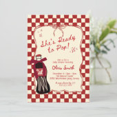 Invitation Red She's Ready to Pop Soda Baby Shower (Debout devant)