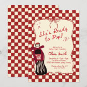 Invitation Red She's Ready to Pop Soda Baby Shower (Devant / Derrière)