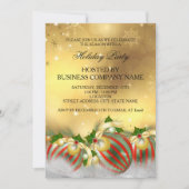 Invitation Red Silver Gold Holly Baubles (Devant)