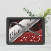 Invitation Red & Silver Graduation Party (Debout devant)