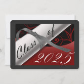 Invitation Red & Silver Graduation Party (Devant)