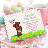 Invitation Red Smooth Haired Dachshund Chasse aux oeufs de Pâ