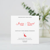 Invitation Red Songbird Modern Wedding (Debout devant)