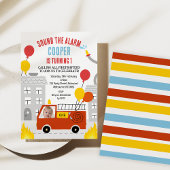 Invitation Red Sound The Alarm Fire Engine 1er anniversaire