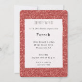 Invitation Red Sparkle Glitter Birthday   (Devant)