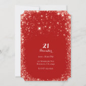Invitation Red Sparkle Sparkly Parties scintillant Fête (Dos)