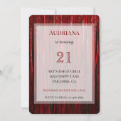 Invitation Red Sparkle Tinsel Stripes 21e anniversaire (Devant)