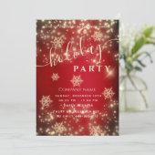 Invitation Red Sparkling luxe entreprise Fête de vacances (Debout devant)