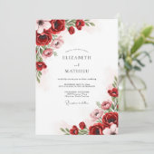 Invitation Red Splendid Spring Wedding (Debout devant)