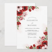 Invitation Red Splendid Spring Wedding (Devant / Derrière)