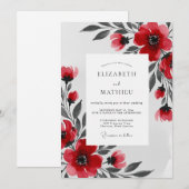 Invitation Red Splendid Winter Wedding (Devant / Derrière)