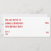 Invitation Red Star 'INVITATION' blanc long (Dos)