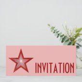 Invitation Red Star 'INVITATION' rose long (Debout devant)