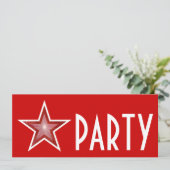 Invitation Red Star 'PARTY' rouge long (Debout devant)