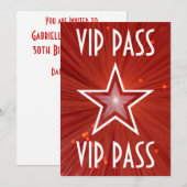 Invitation Red Star 'VIP PASS' blanc (Devant / Derrière)