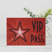 Invitation Red Star 'VIP PASS' horizontal noir dos (Debout devant)